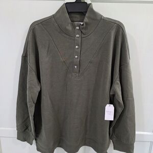 Time and Tru Women's Henley XL Sea Turtle Green